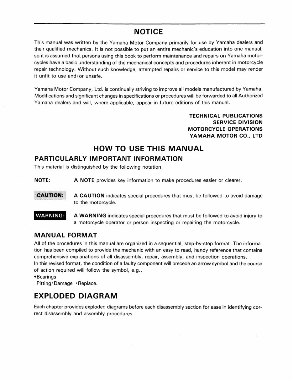  Now Yamaha TT225 TT 225 TT225S 1986 1987 Service Repair Workshop Manual preview img 3