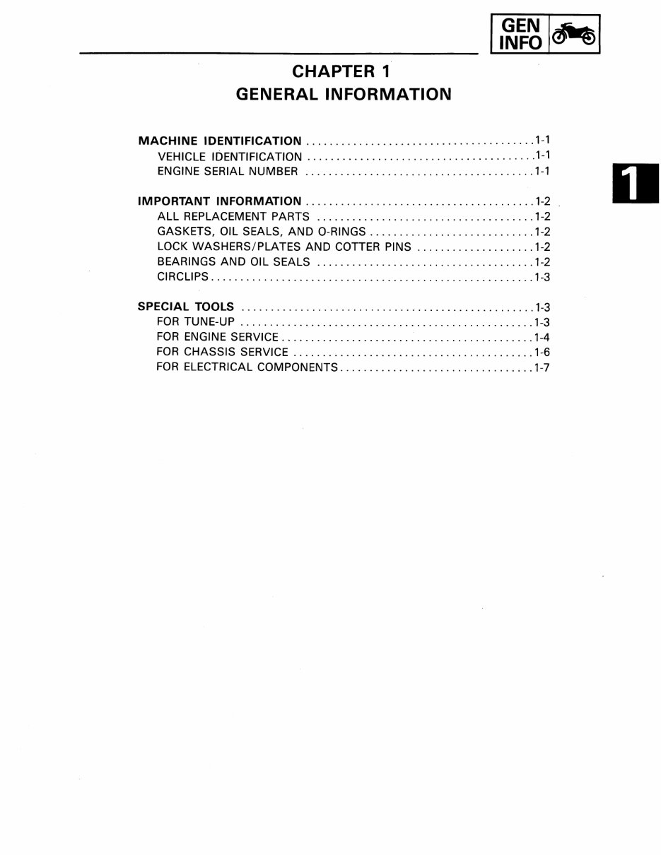  Now Yamaha TT225 TT 225 TT225S 1986 1987 Service Repair Workshop Manual preview img 6