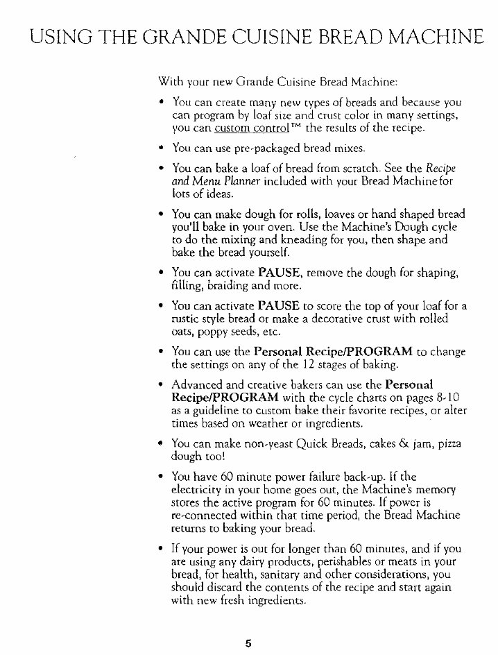 Williams Sonoma Breadmaker Parts Model WS0598 Instruction Manual Recipes preview img 7