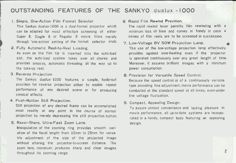 SANKYO DUALUX 1000 PROJECTOR preview img 3