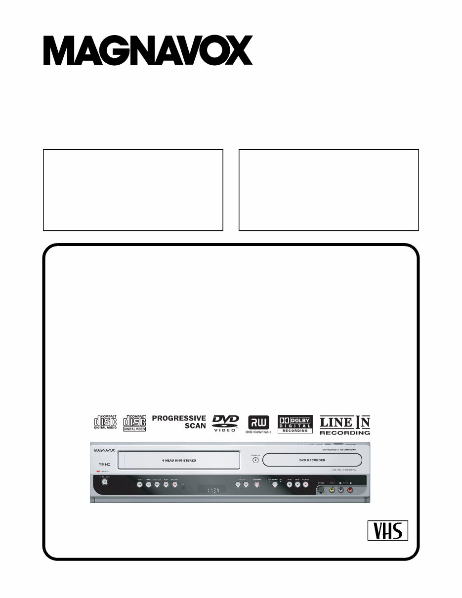 Magnavox ZV420MW8 DVD RECORDER & VCR Service Manual preview img 1