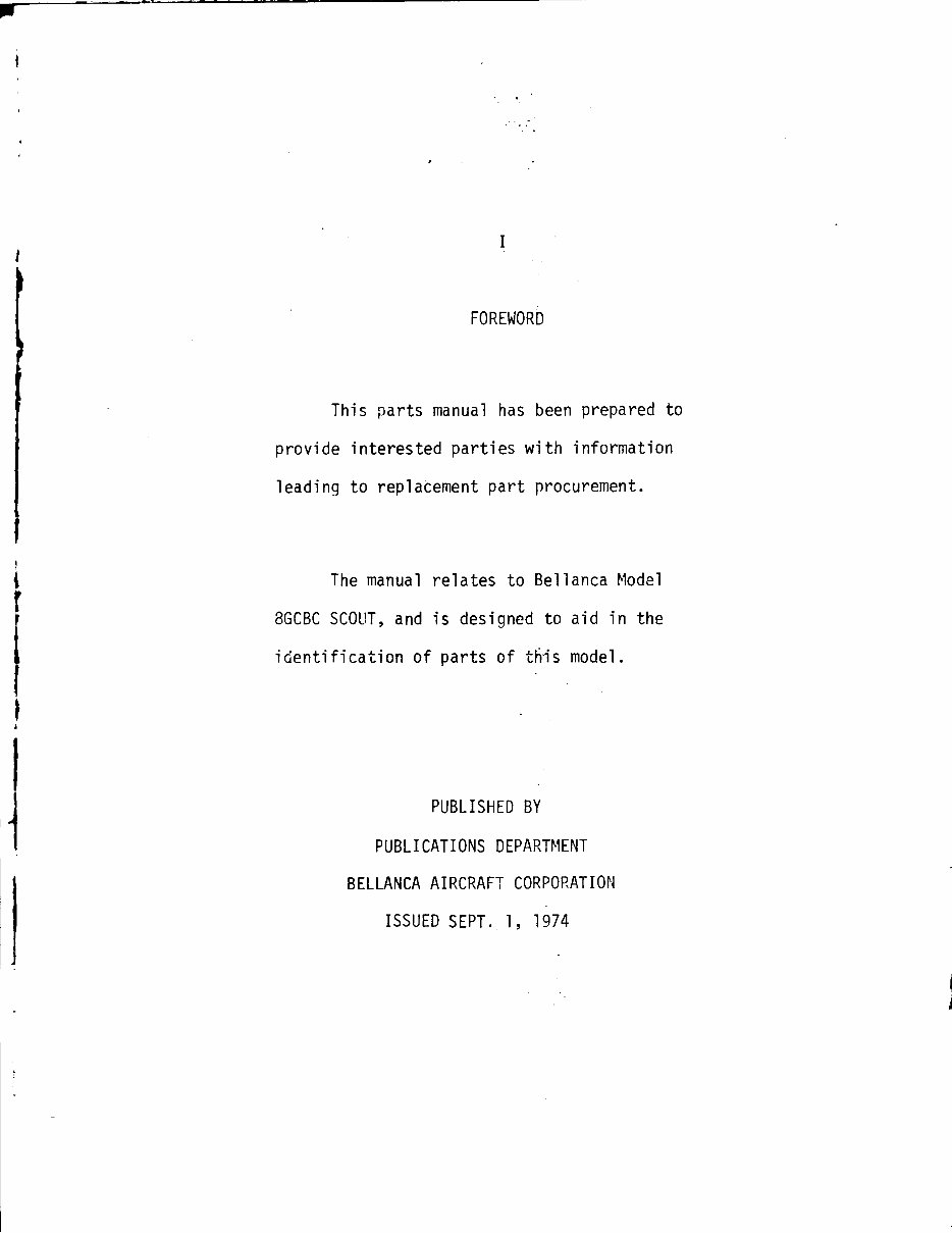 Bellanca Scout Aircraft IPC Parts Manual 8GCBC preview img 2