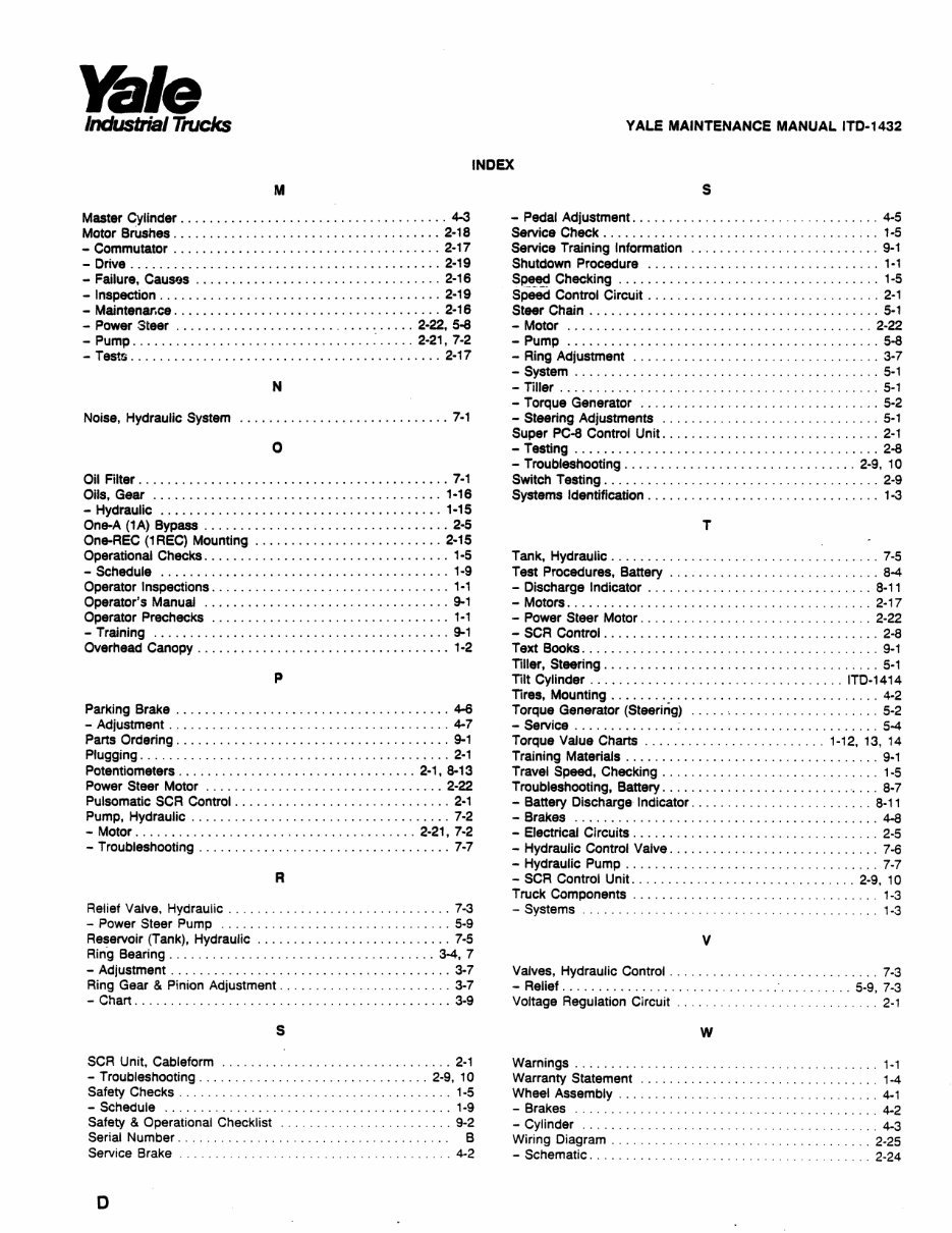 Yale Electric Forklift Truck: ESC020AB, ESC025AB, ESC030AB Workshop Service Manual preview img 4