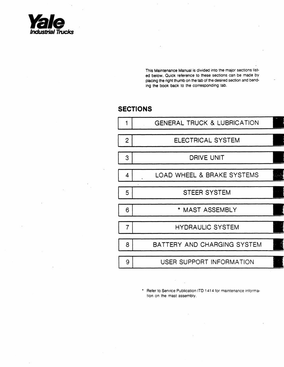 Yale Electric Forklift Truck: ESC020AB, ESC025AB, ESC030AB Workshop Service Manual preview img 5