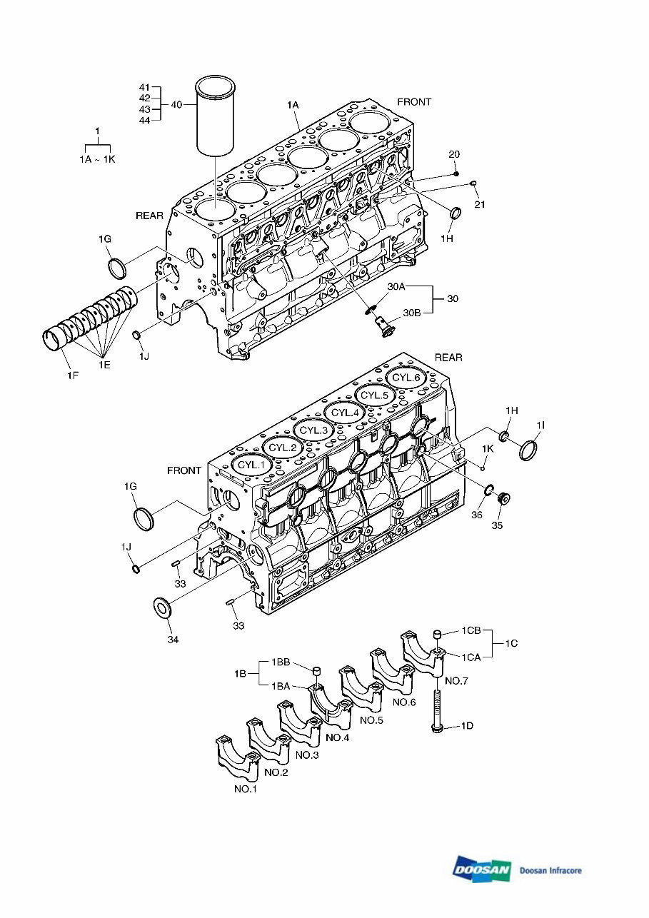 DAEWOO DOOSAN DL250-3 WHEELED Loader Service Parts Catalogue Manual preview img 1