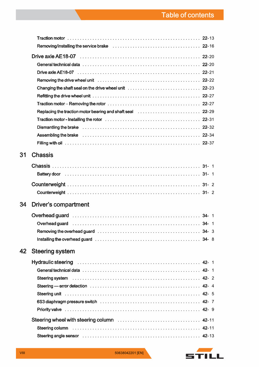 Still Electric Forklift Truck Type RX20-15, RX20-16, RX20-18, RX20-20: R6210, R6211, R6212, R6213, R6214, R6215, R6216, R6217 Op preview img 10