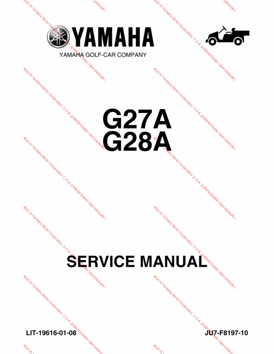 Yamaha Golf Cart Service manual G27A G28A preview img 1