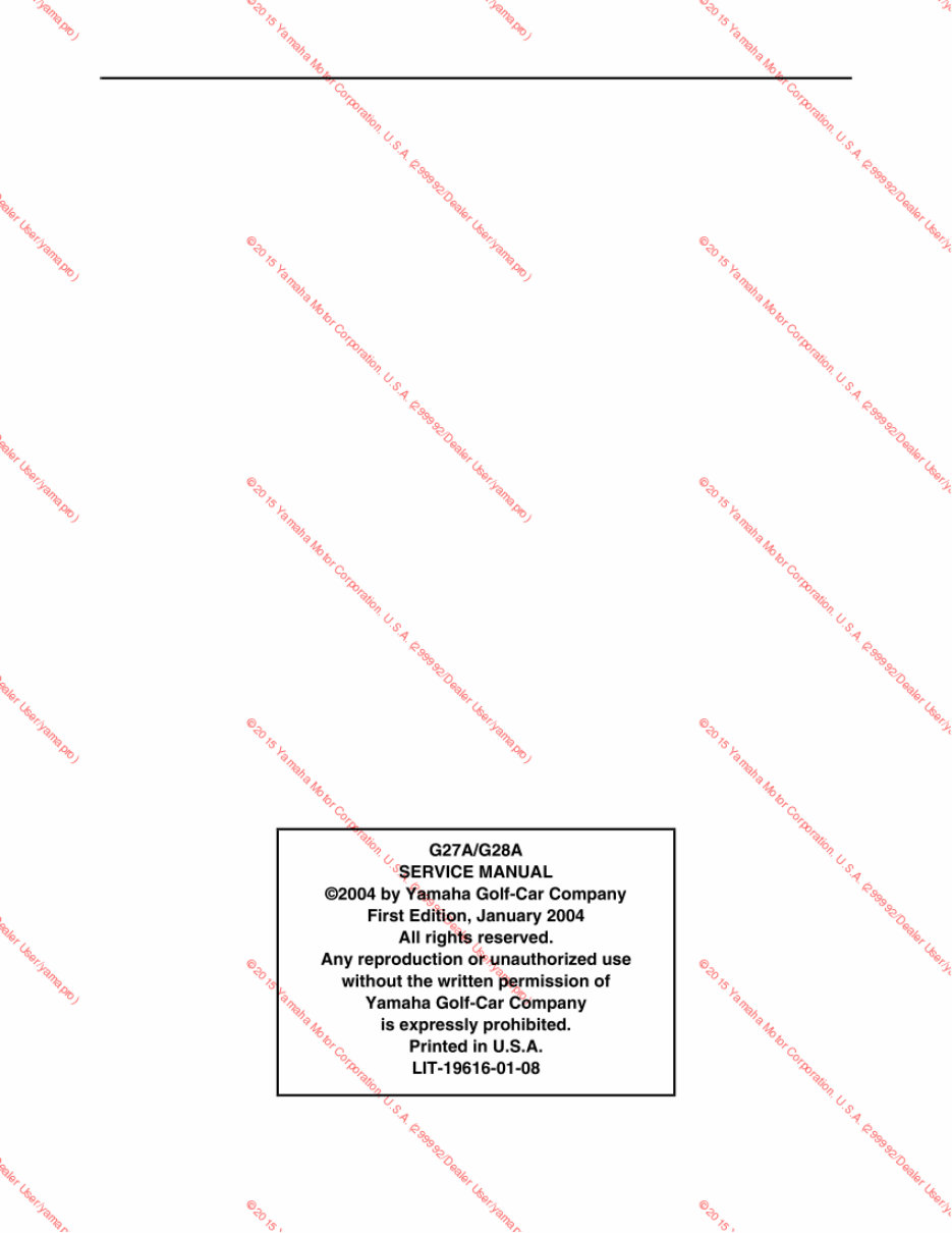 Yamaha Golf Cart Service manual G27A G28A preview img 2