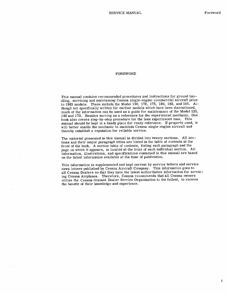 Cessna 100 Series (150/172/175/180/182/185) Aircrafts OEM Service & Repair Manual preview img 5