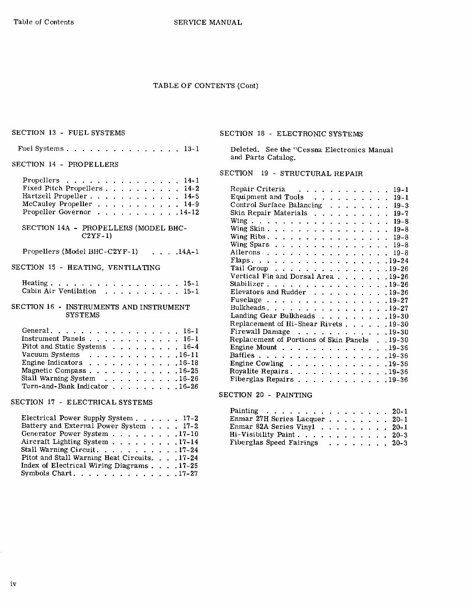 Cessna 100 Series (150/172/175/180/182/185) Aircrafts OEM Service & Repair Manual preview img 8