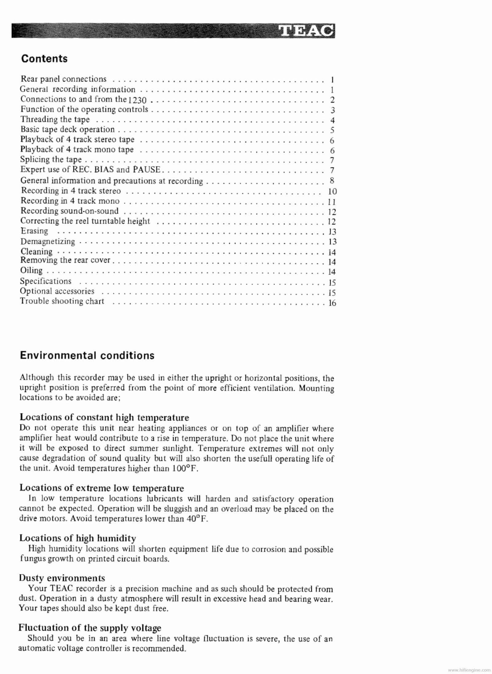 TEAC 1230 TAPE RECORDER Instruction Manual preview img 3