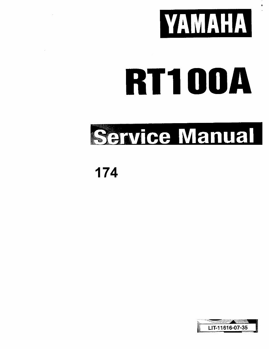 1990-2000 Yamaha RT100 Motorcycle Service & Repair Manual preview img 1