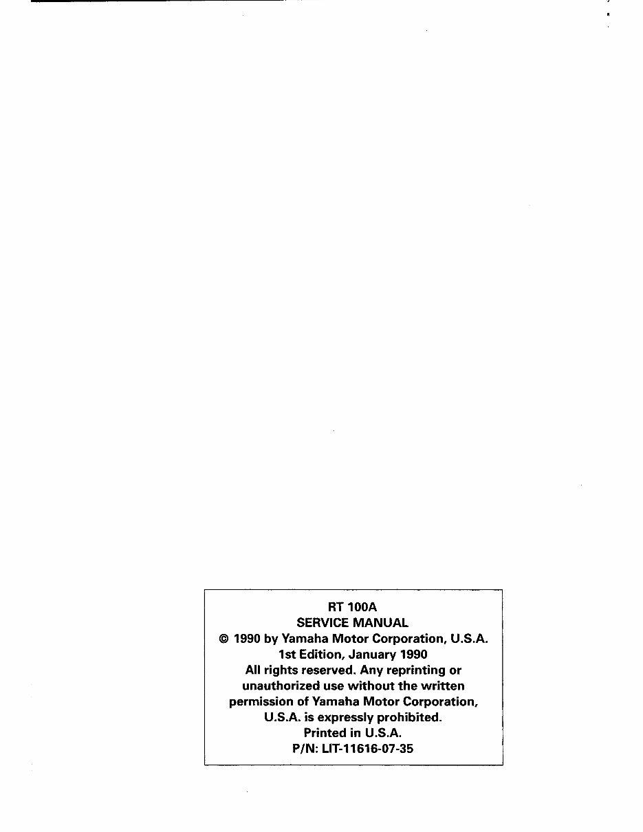 1990-2000 Yamaha RT100 Motorcycle Service & Repair Manual preview img 2
