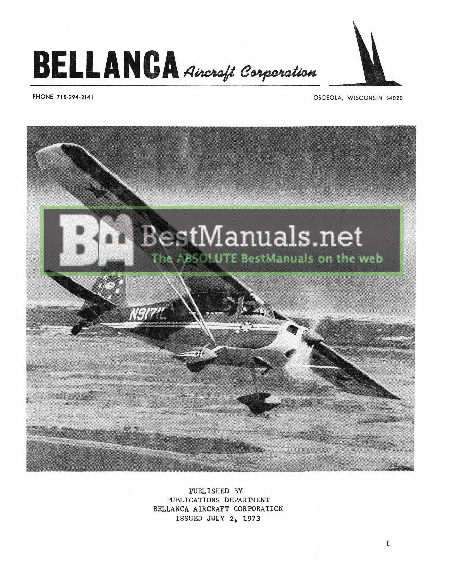 Bellanca Champion Citabria 7ECA, 7GCAA, 7GCBC, 7KCAB Aircraft Complete Workshop Service Repair Manual preview img 1