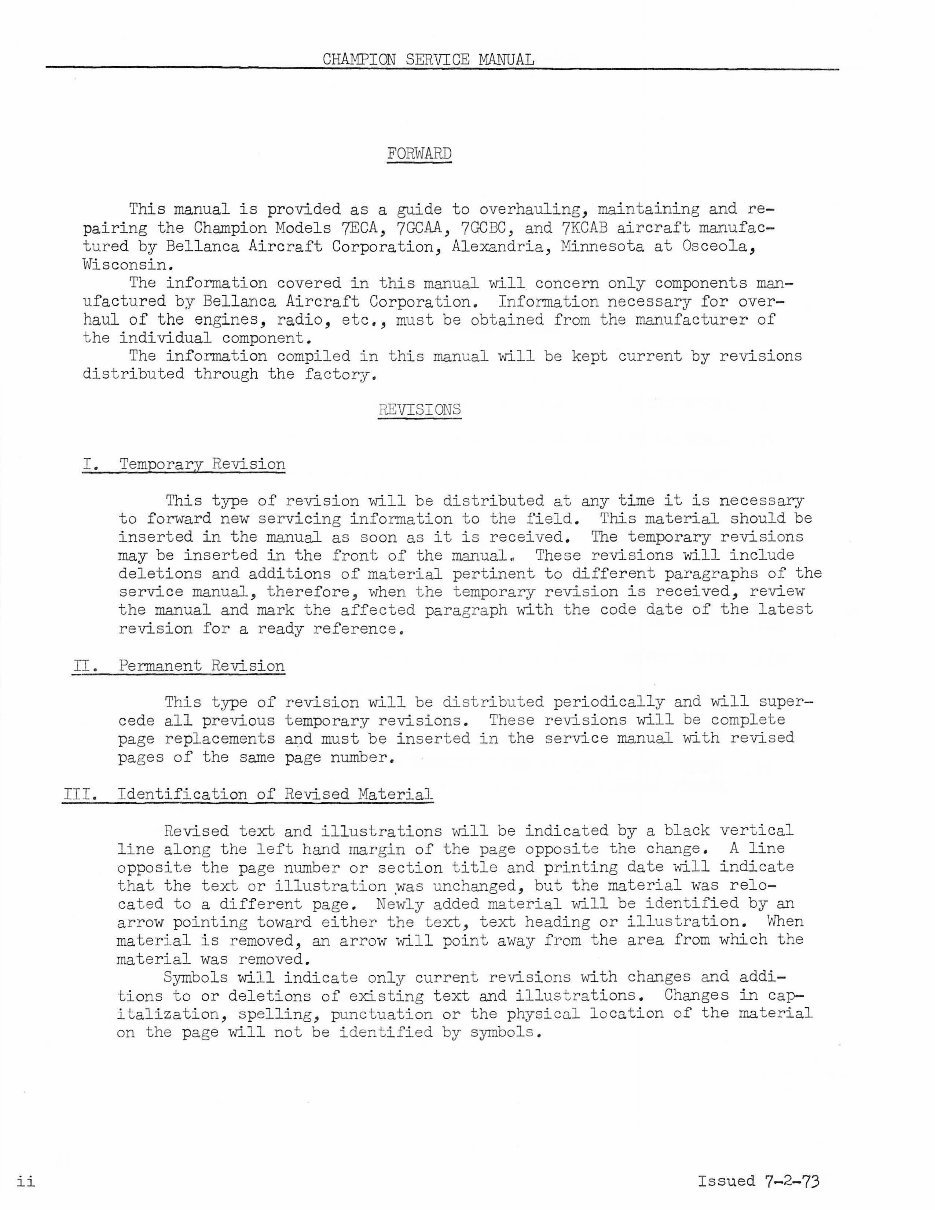 Bellanca Champion Citabria 7ECA, 7GCAA, 7GCBC, 7KCAB Aircraft Complete Workshop Service Repair Manual preview img 2