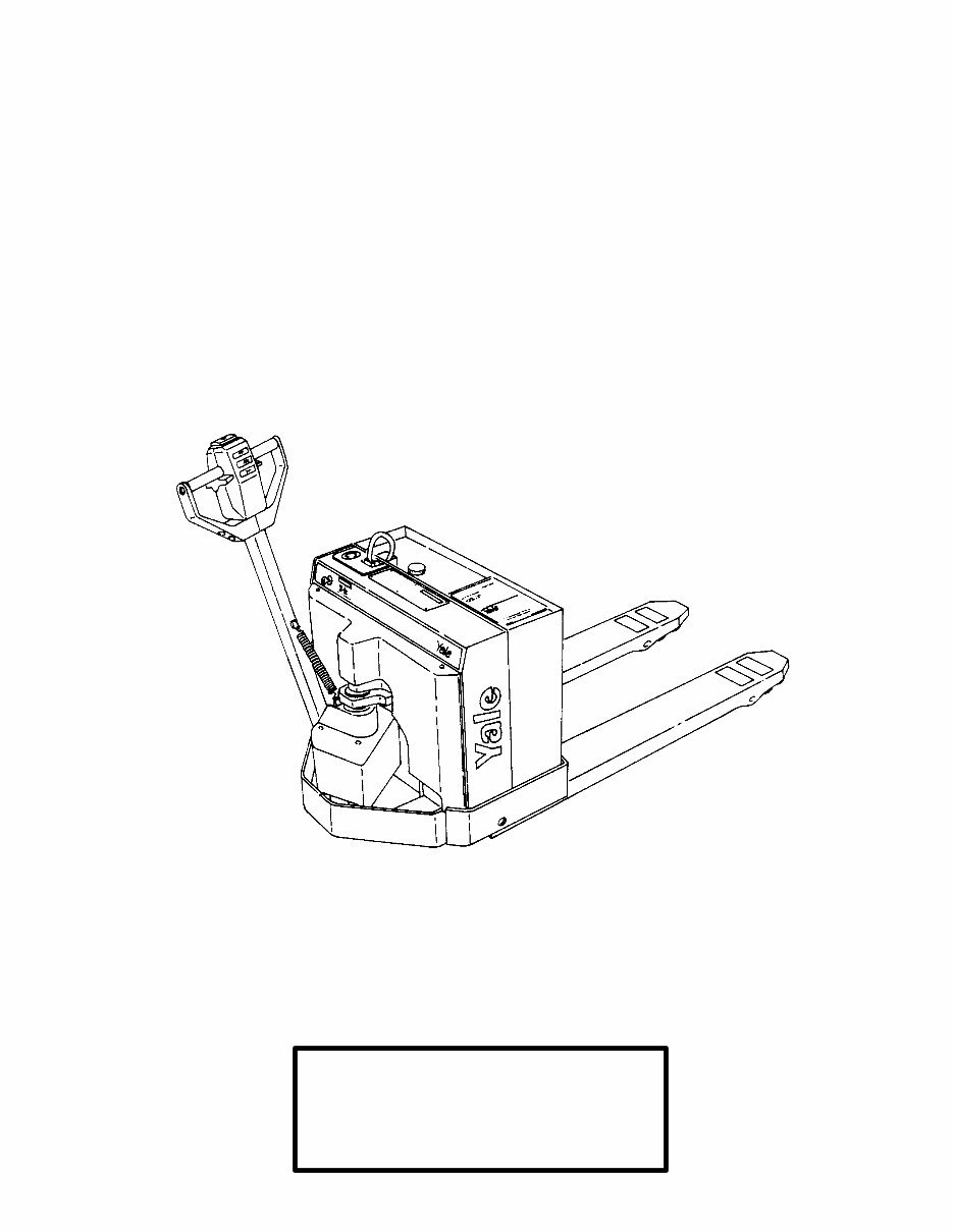 Yale MPB 040 AC A827 Electric Forklift Factory Service & Work Shop Manual preview img 1