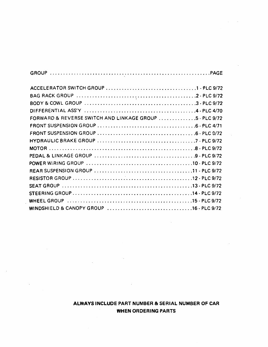 1970-1973 Club Car Caroche Electric Golf Carts Parts List Manual preview img 2