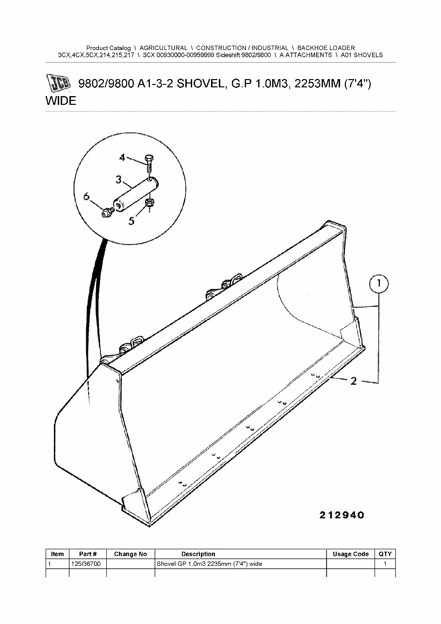 JCB 3CX Manual BACKHOE Loader Parts Catalog Manual (SER. NUMBER 00930000-00959999) preview img 10