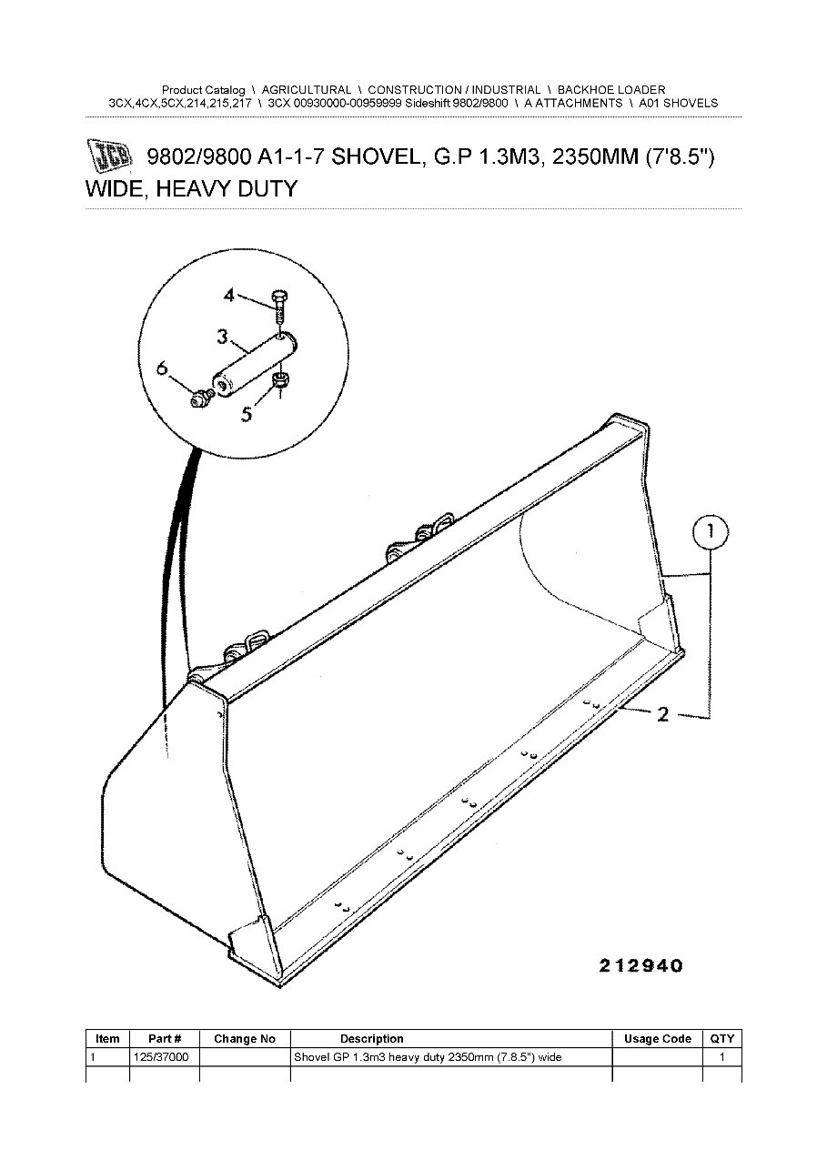 JCB 3CX Manual BACKHOE Loader Parts Catalog Manual (SER. NUMBER 00930000-00959999) preview img 4