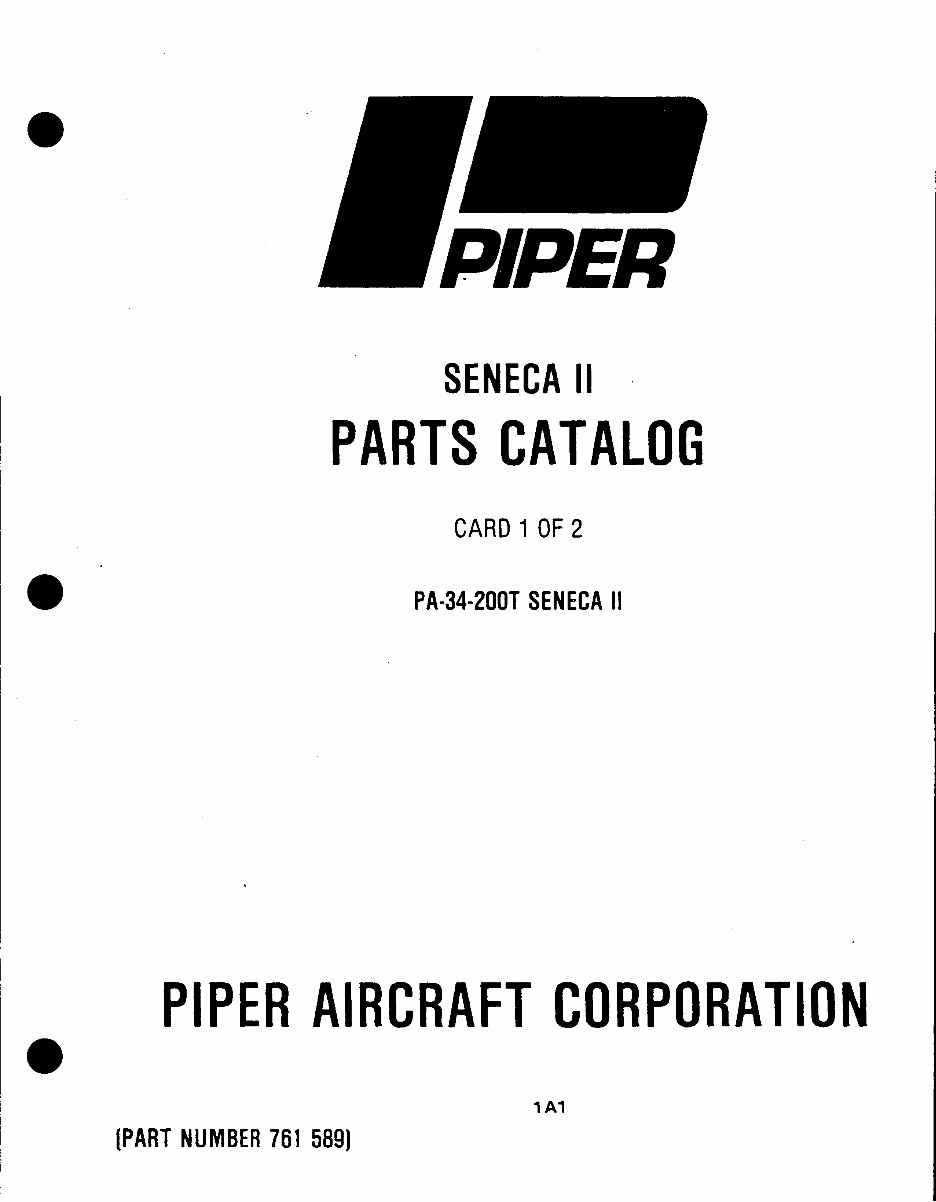 Piper PA34200T Seneca II parts catalog IPC 761589