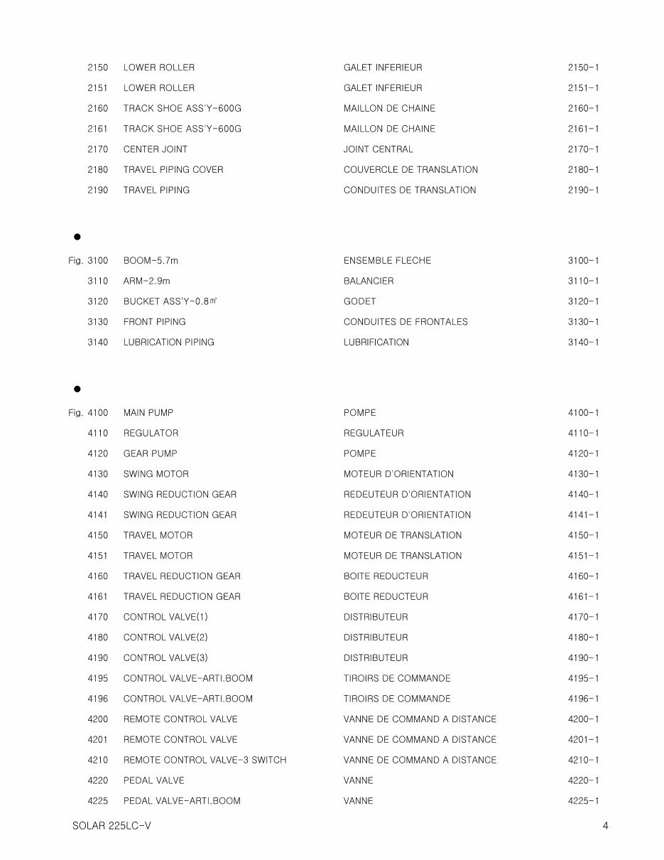 Doosan Daewoo S225LC-V Excavator Parts Manual preview img 9