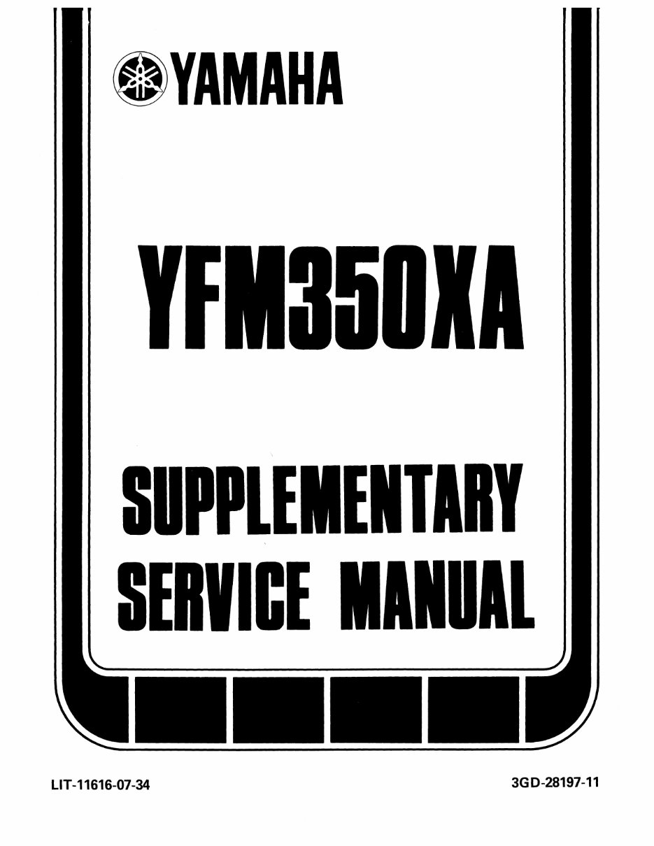 YAMAHA WARRIOR 350 RAPTOR 350 ATV Full Service & Repair Manual 1987-2009 preview img 3