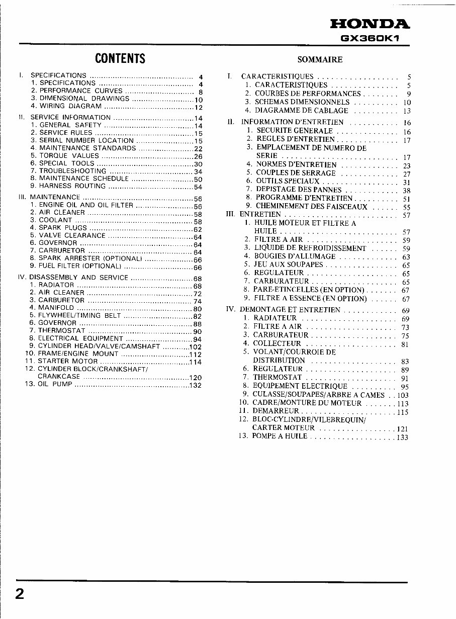 HONDA GX360 HORIZONTAL SHAFT Engine Repair Manual preview img 1