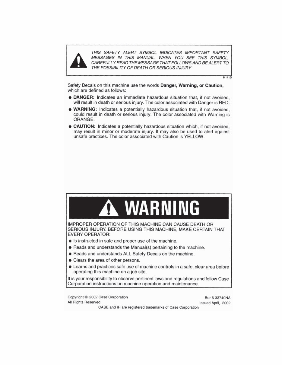 CASE CX330 Excavator Operators Manual preview img 2