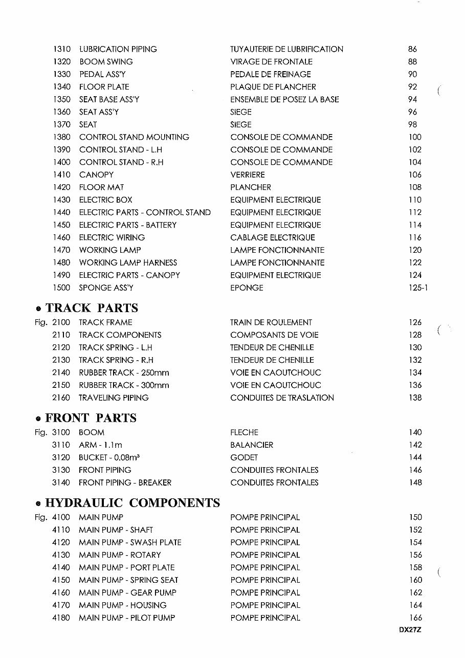 Doosan Daewoo DX27Z Mini Excavator Workshop Parts Manual preview img 10