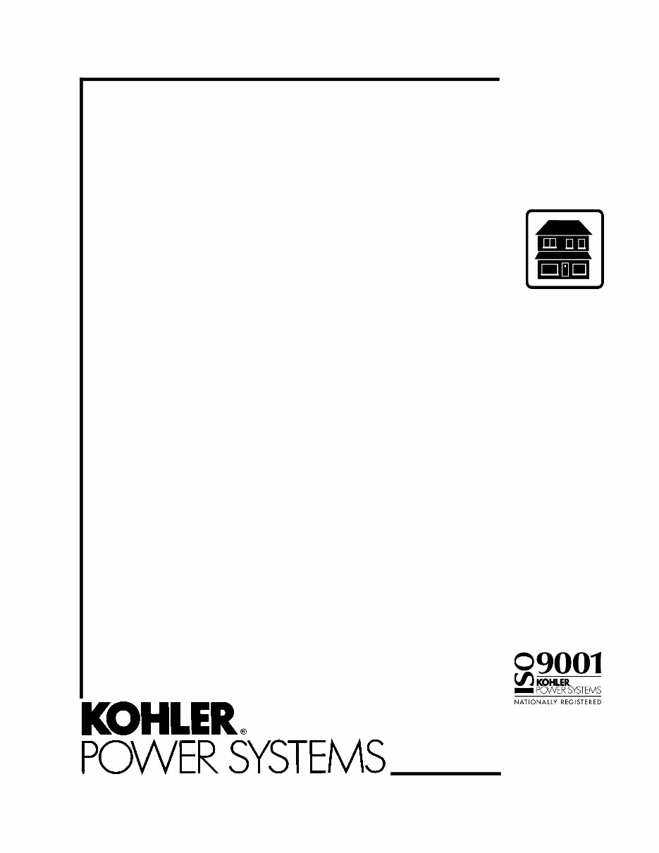 KOHLER Generator Service Workshop Manual preview img 1