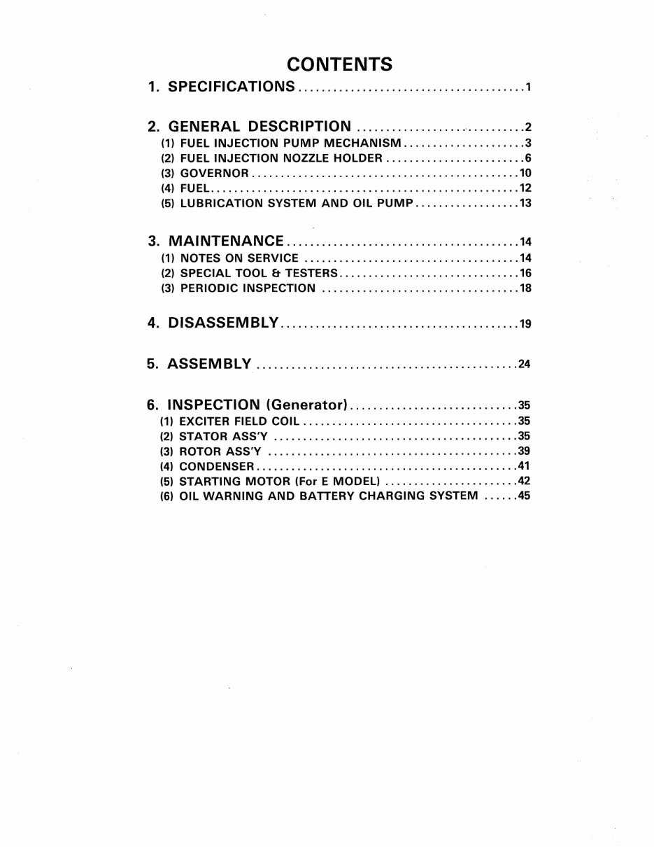 Yamaha EDA 3000 3000DV 4700E 4700DVE 4700T 5000E 5000DVE 5000T Diesel Generator models Service Manual preview img 5