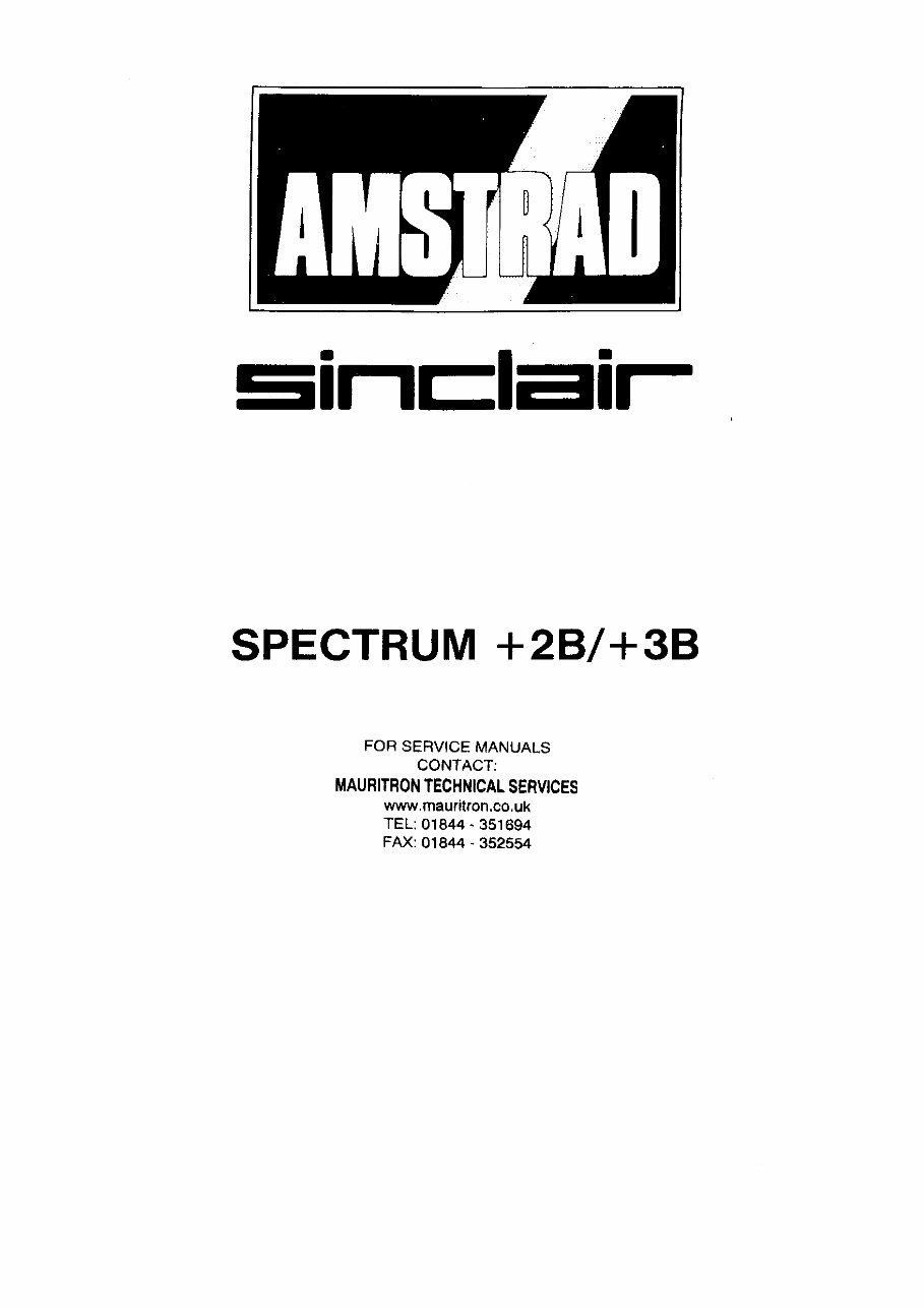Sinclair ZX Spectrum 128 2B 3B Electrical Parts Manual preview img 1