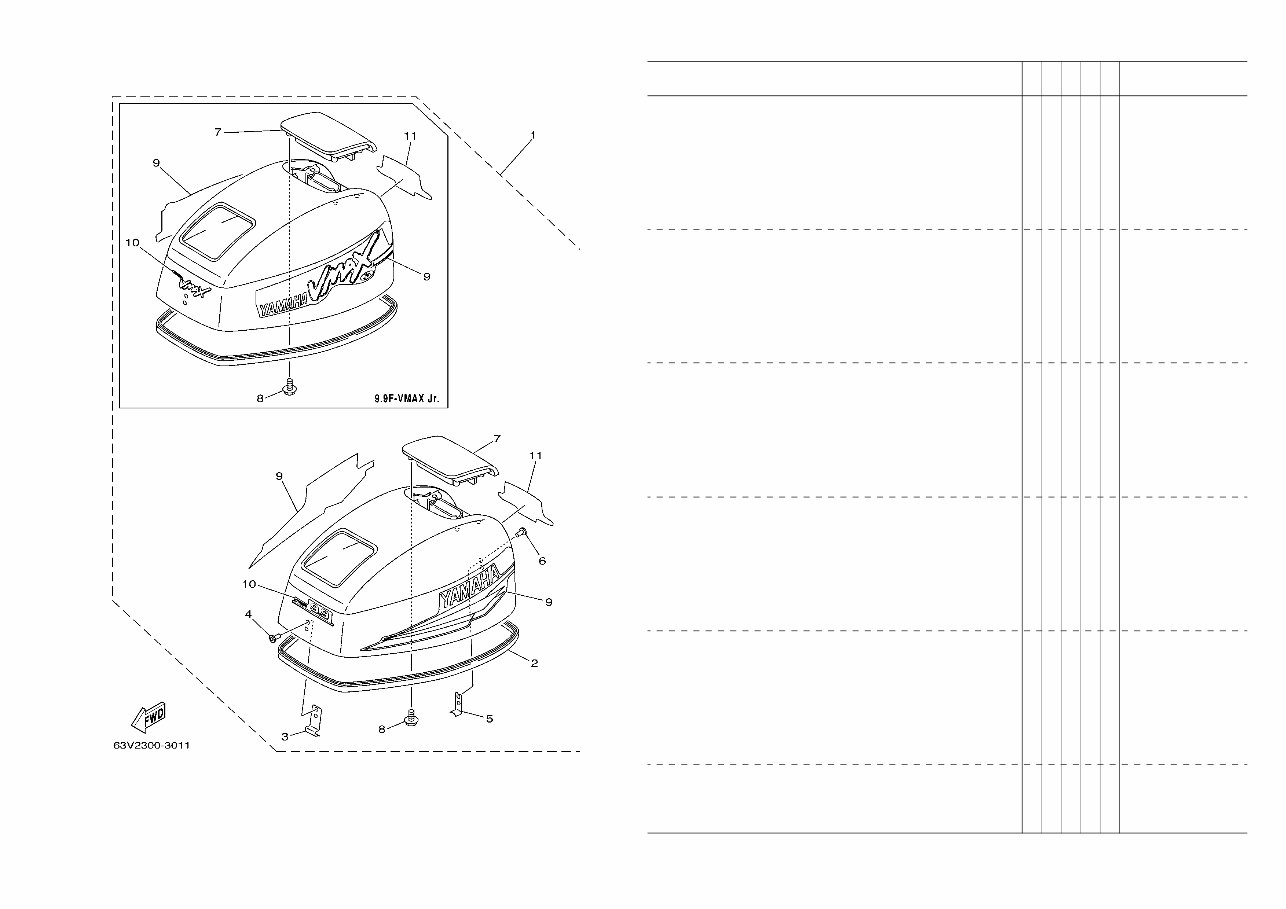 YAMAHA OUTBOARD Engine 9 9F 15F Replacement Parts Manual preview img 7