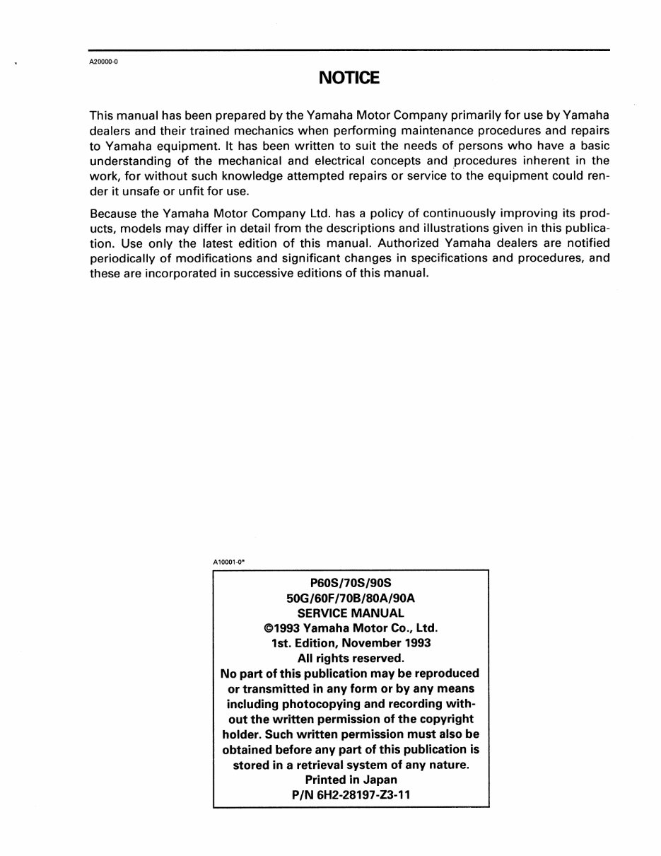 1994 Yamaha 70TLRS (2 stroke) Service & Repair Manual preview img 2