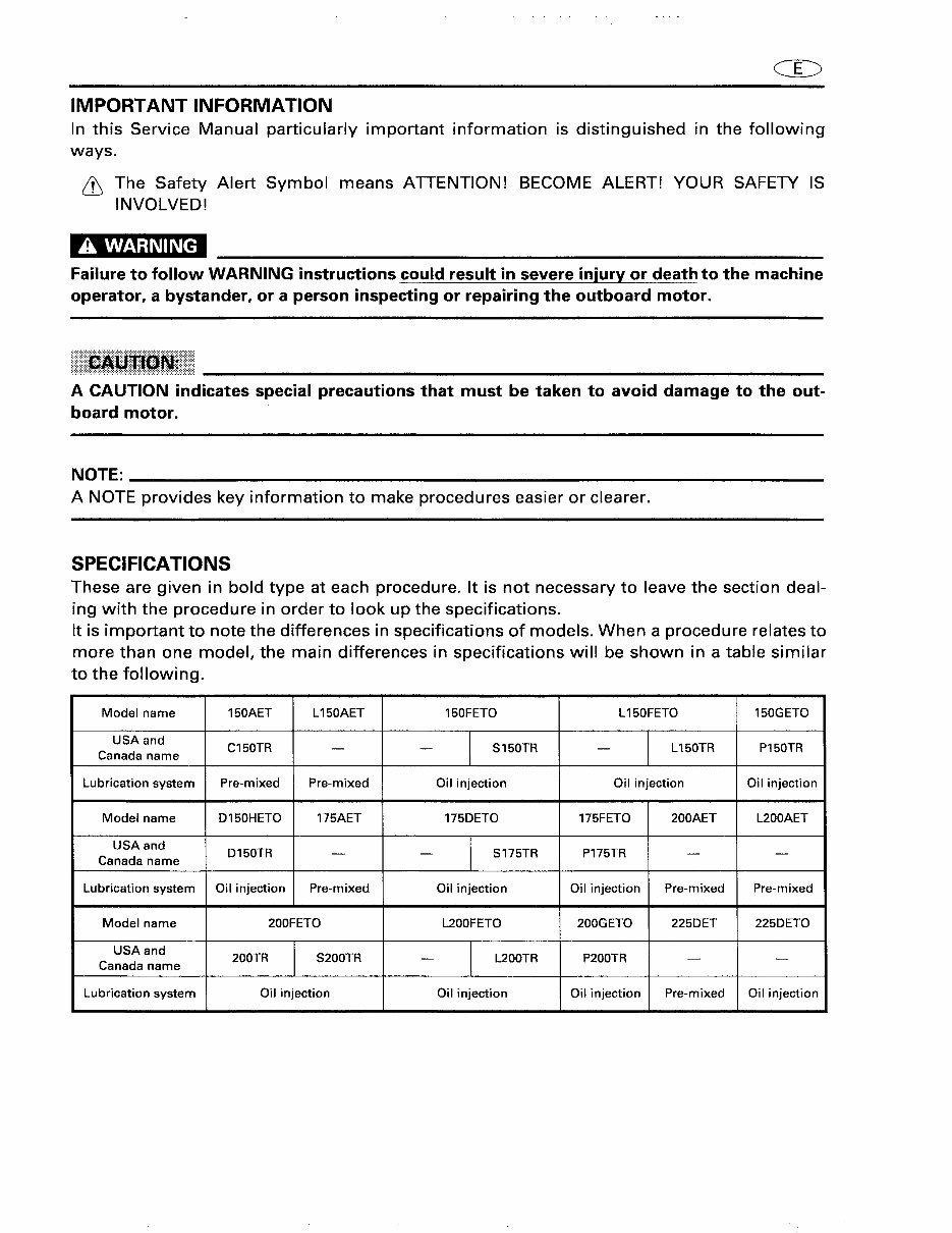 1999 Yamaha P150 TLRX Outboard service repair maintenance manual. Factory Service Manual preview img 4