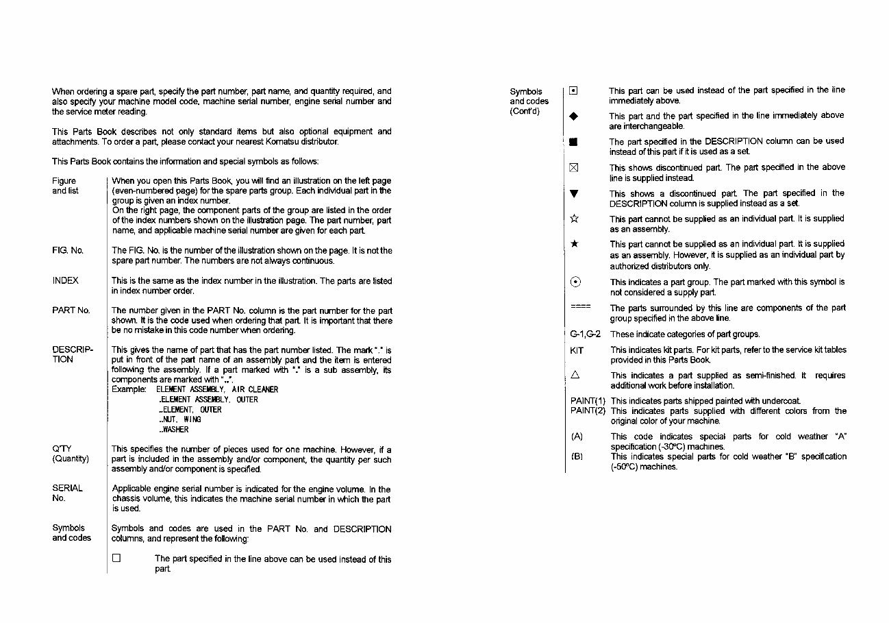 Komatsu WA180-1B Wheel Loader Parts Book preview img 3