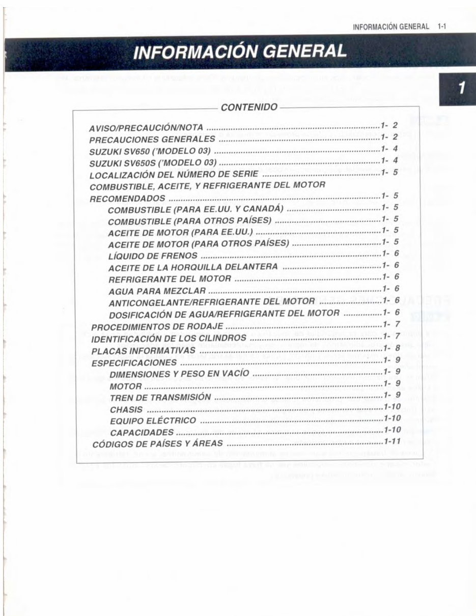 2003-2006 Suzuki SV650/SV650S Motorcycle Workshop Repair Service Manual in Spanish Language - 135mb preview img 7