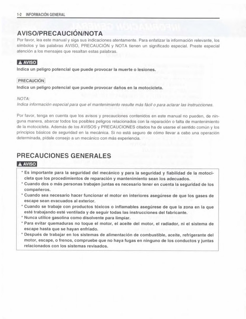 2003-2006 Suzuki SV650/SV650S Motorcycle Workshop Repair Service Manual in Spanish Language - 135mb preview img 8