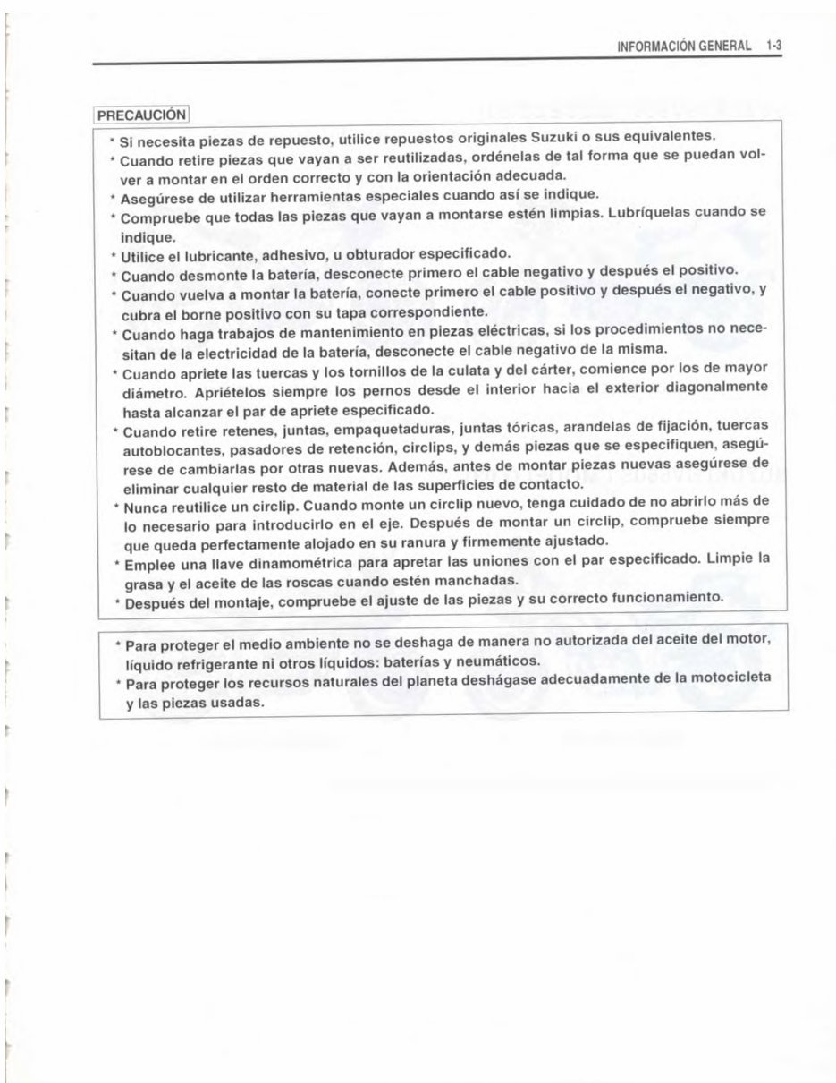 2003-2006 Suzuki SV650/SV650S Motorcycle Workshop Repair Service Manual in Spanish Language - 135mb preview img 9
