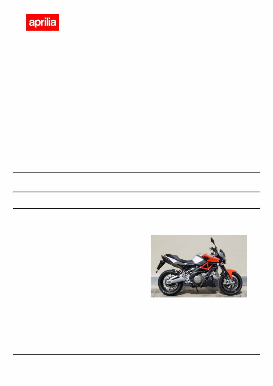 Aprilia SL 750 SHIVER ABS Workshop Repair Service Manual preview img 1