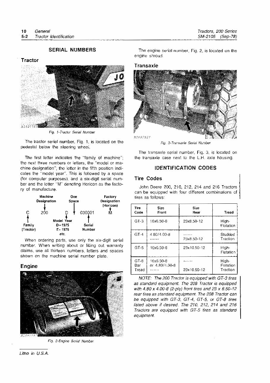 John Deere 200 / 208 / 210 / 212 / 214 / 216 Lawn Garden Tractor OEM Service & Repair Manual preview img 6