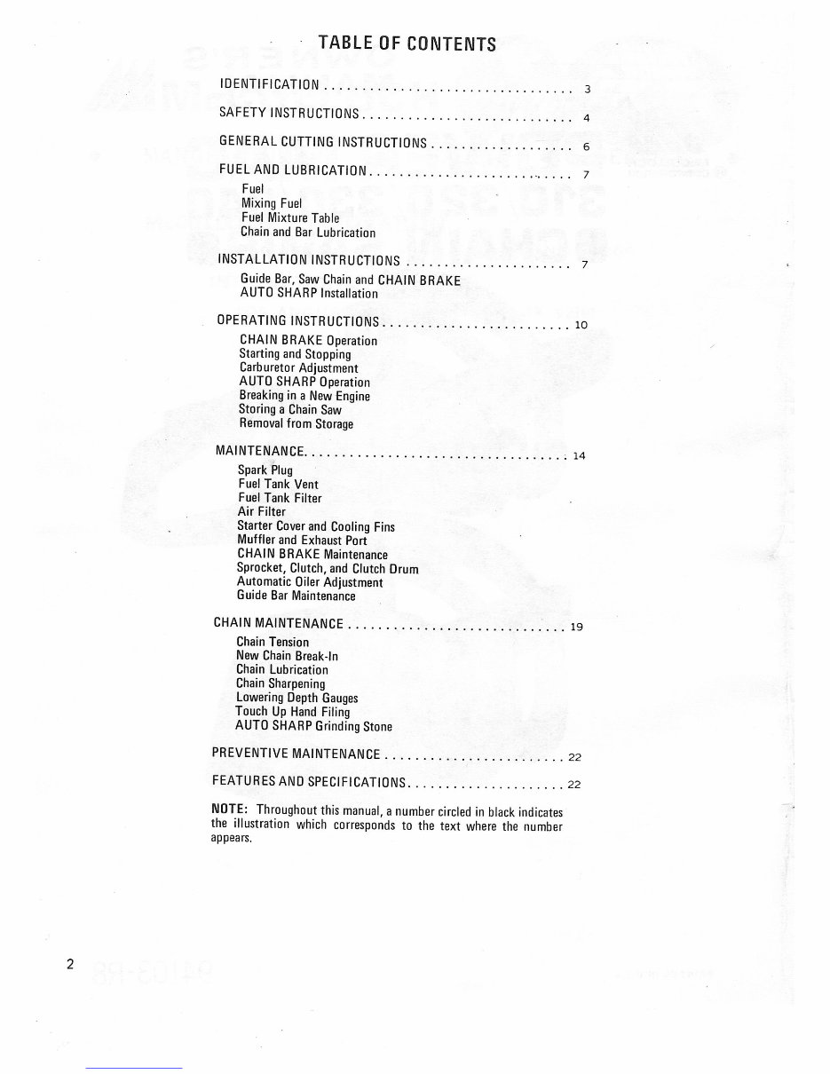 McCulloch Power Mac 310/320/330/340 Chain Saws Owners Manual preview img 2