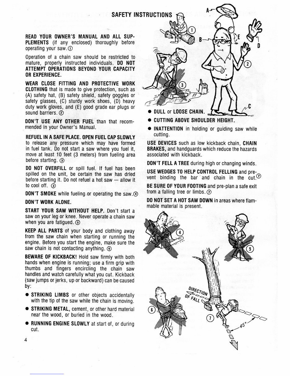 McCulloch Power Mac 310/320/330/340 Chain Saws Owners Manual preview img 4