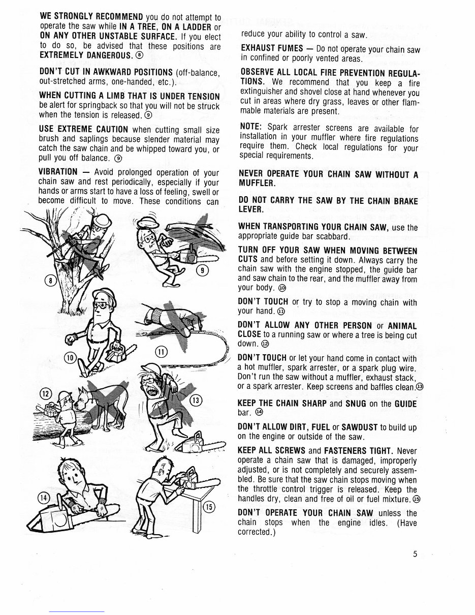 McCulloch Power Mac 310/320/330/340 Chain Saws Owners Manual preview img 5