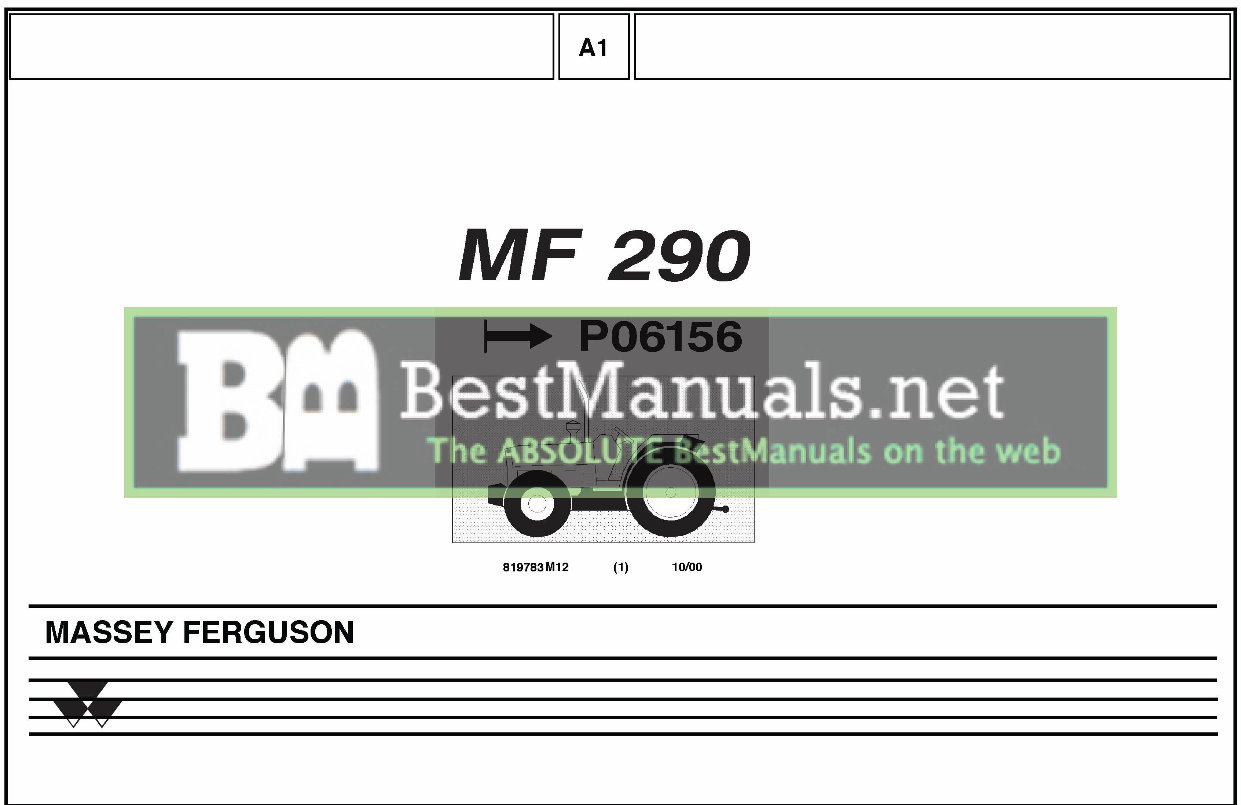 Massey Ferguson MF290 MF-290 Tractor Illustrated Parts Manual - preview img 1