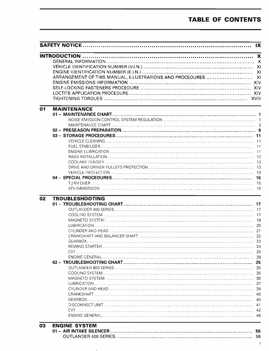 Can-Am Outlander 800 XT 2007 Factory Service & Work Shop Manual preview img 3