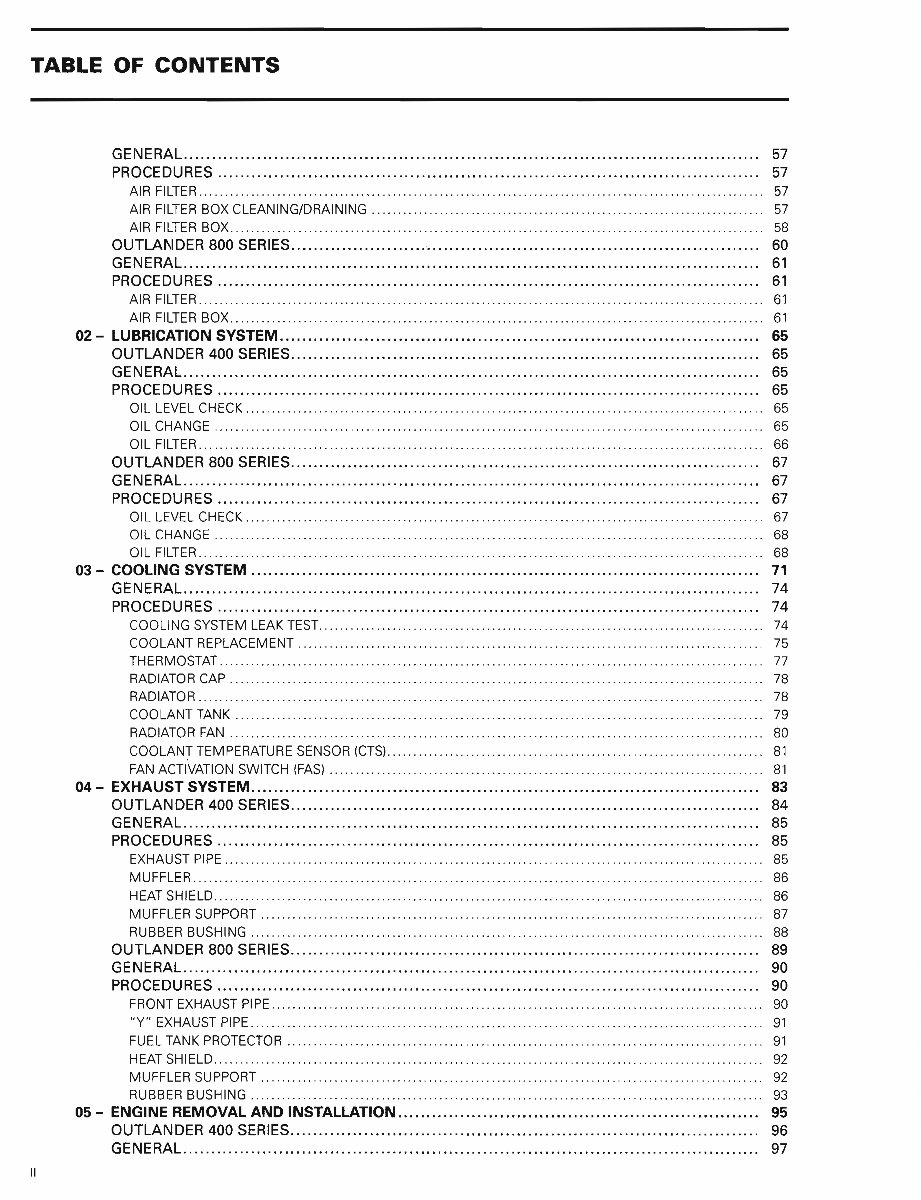 Can-Am Outlander 800 XT 2007 Factory Service & Work Shop Manual preview img 4