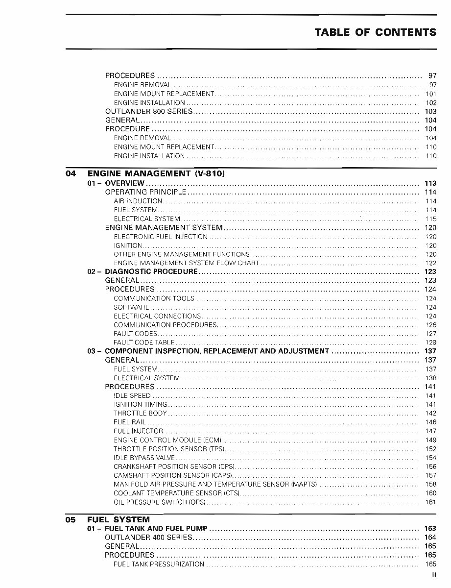 Can-Am Outlander 800 XT 2007 Factory Service & Work Shop Manual preview img 5