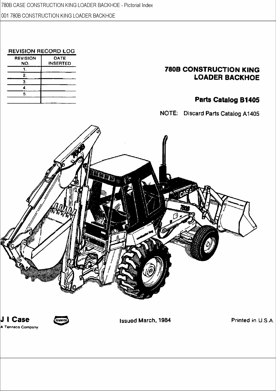 CASE 780B CK BACKHOE Loader Parts Catalog Manual preview img 1