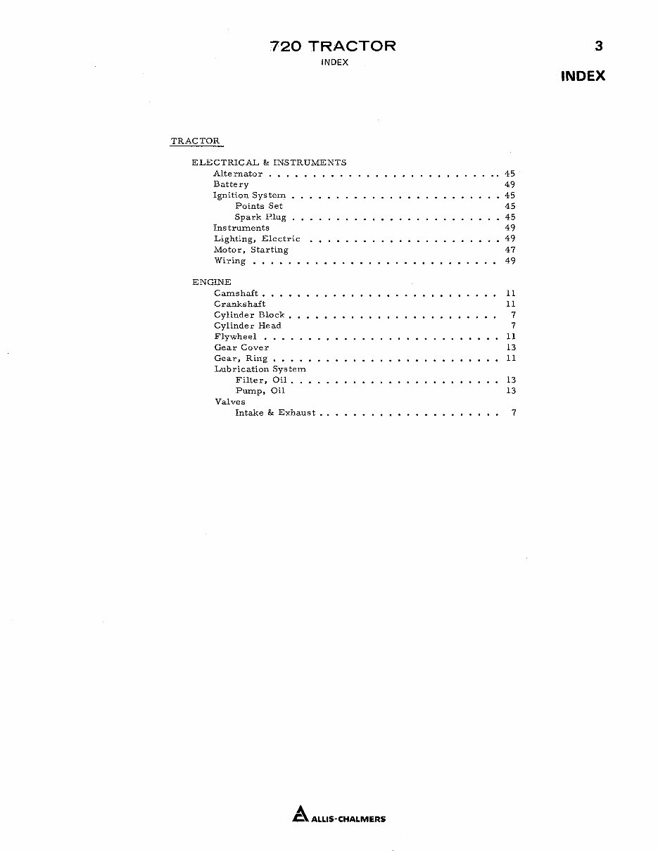 Allis Chalmers 720 Tractor Illustrated Parts Catalog Manual IPL IPC - preview img 4